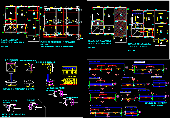 Plano de Cimentaciones de Mampostería Piedra Braza en AutoCAD Libreria CAD