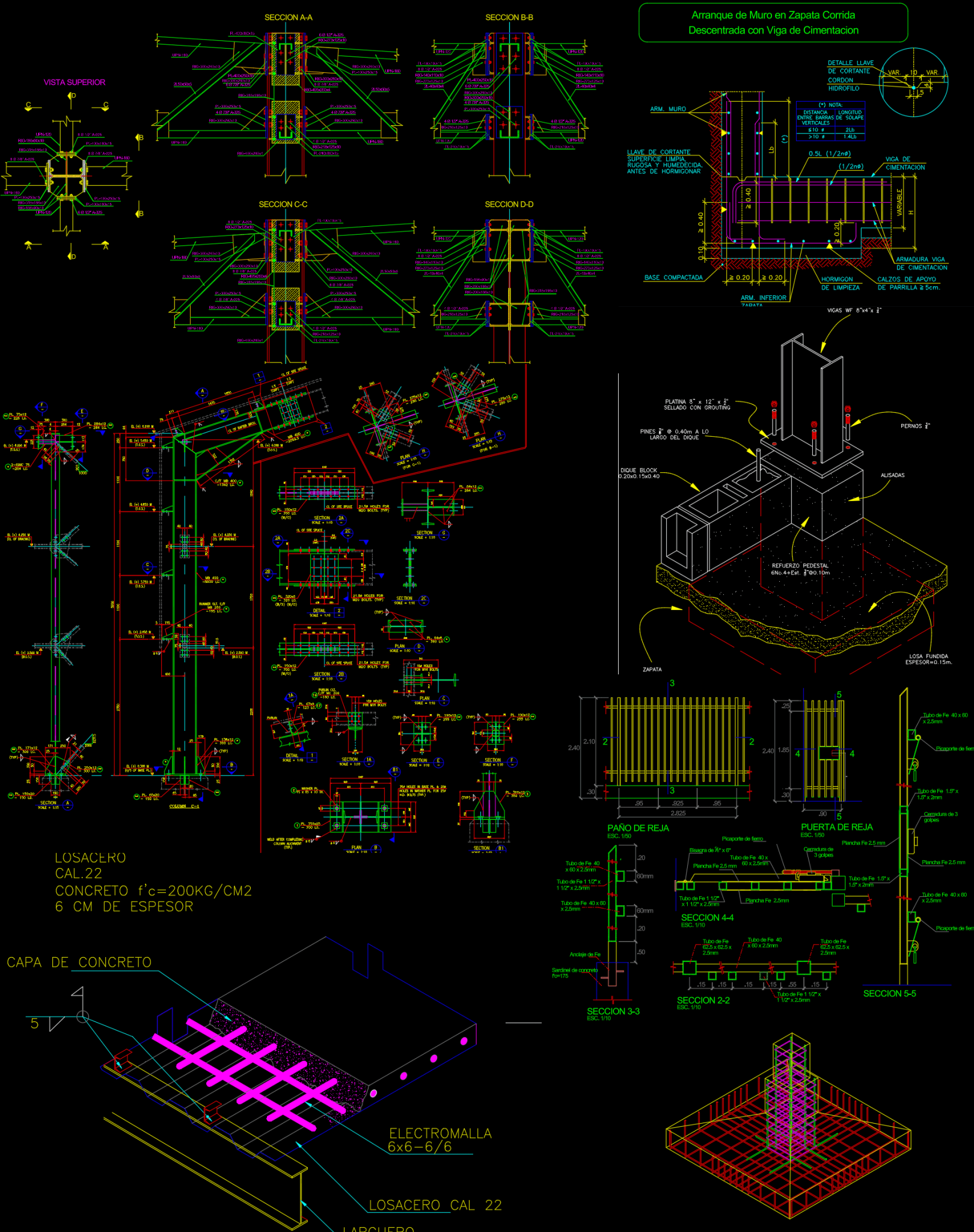 Détails de construction des murs et de l acier au format DWG 1 37 Mo