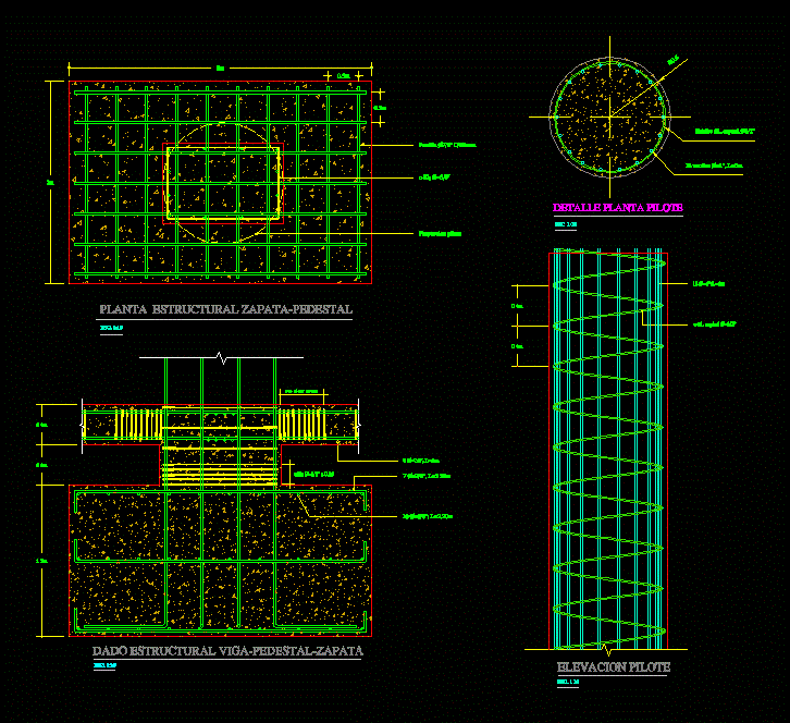 Foundations Pile In Autocad Cad Library