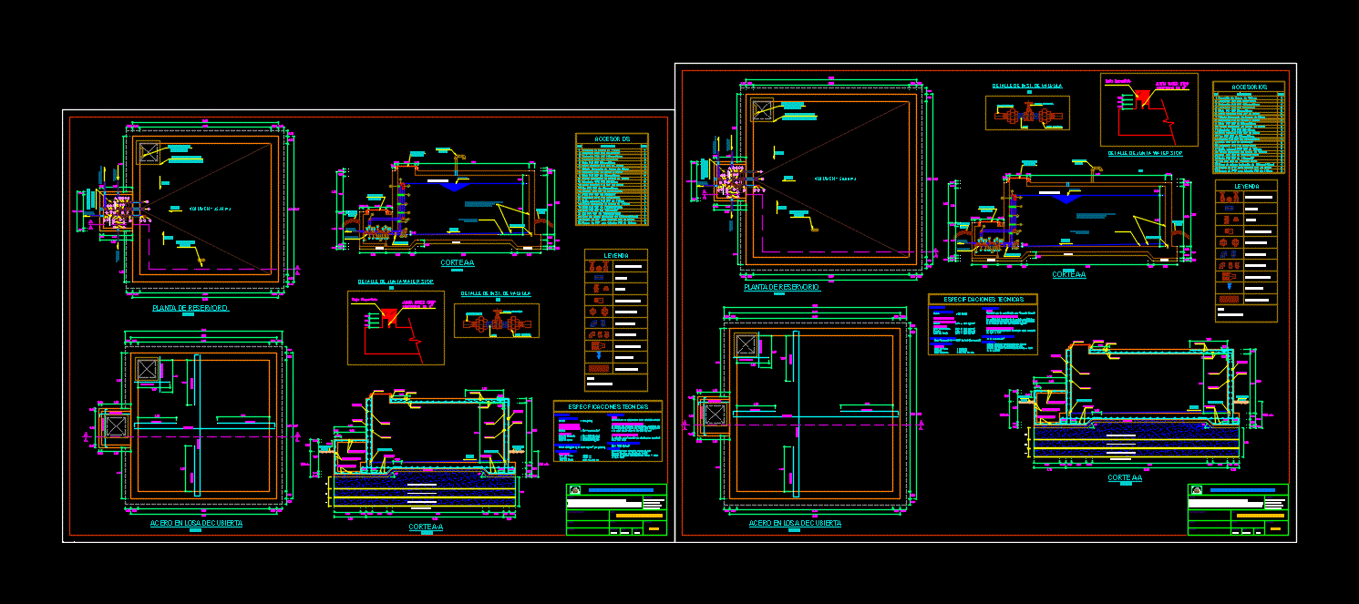 Reservorio En Dwg Librer A Cad