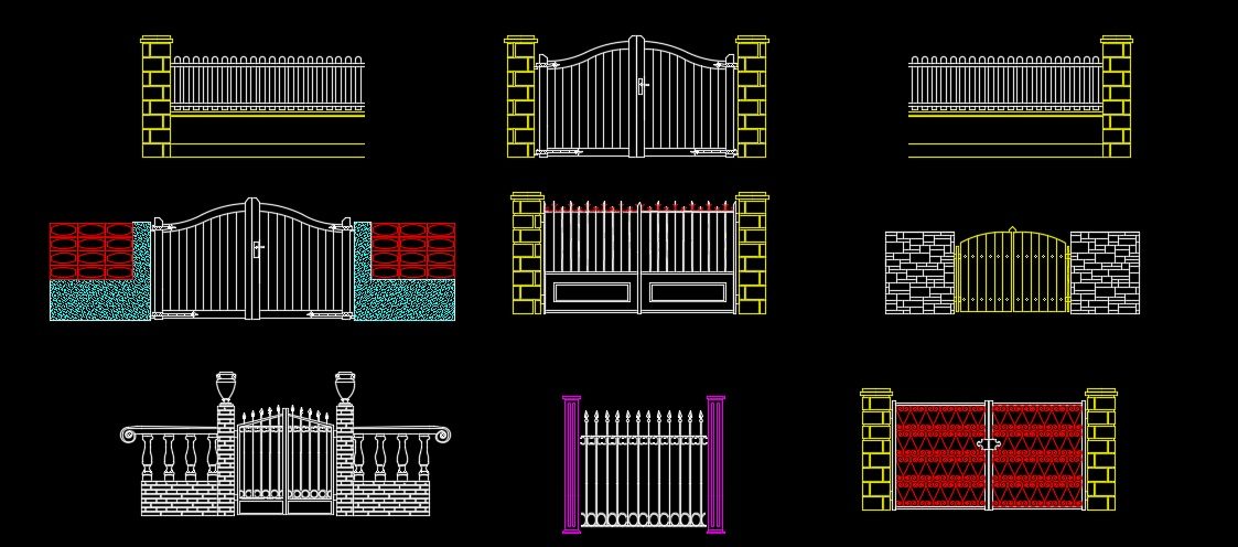 Rejas Portones Y Fachadas En AutoCAD Librería CAD