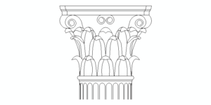 capitel columna de estilo corintio