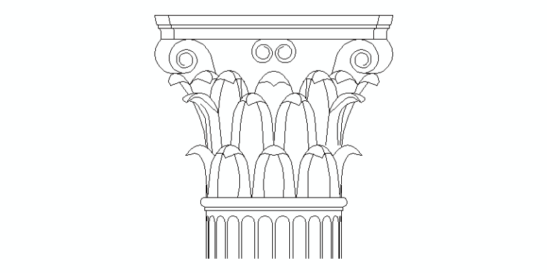 Capitello di colonna in stile corinzio