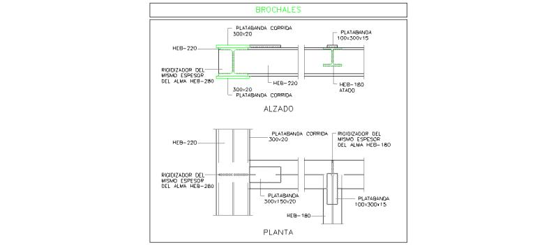 Detalles de brochales acero