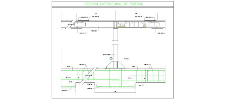 Structural section of the steel gantry