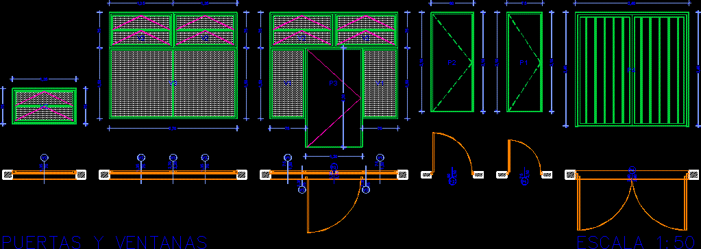 Puertas y ventanas de distintas medidas