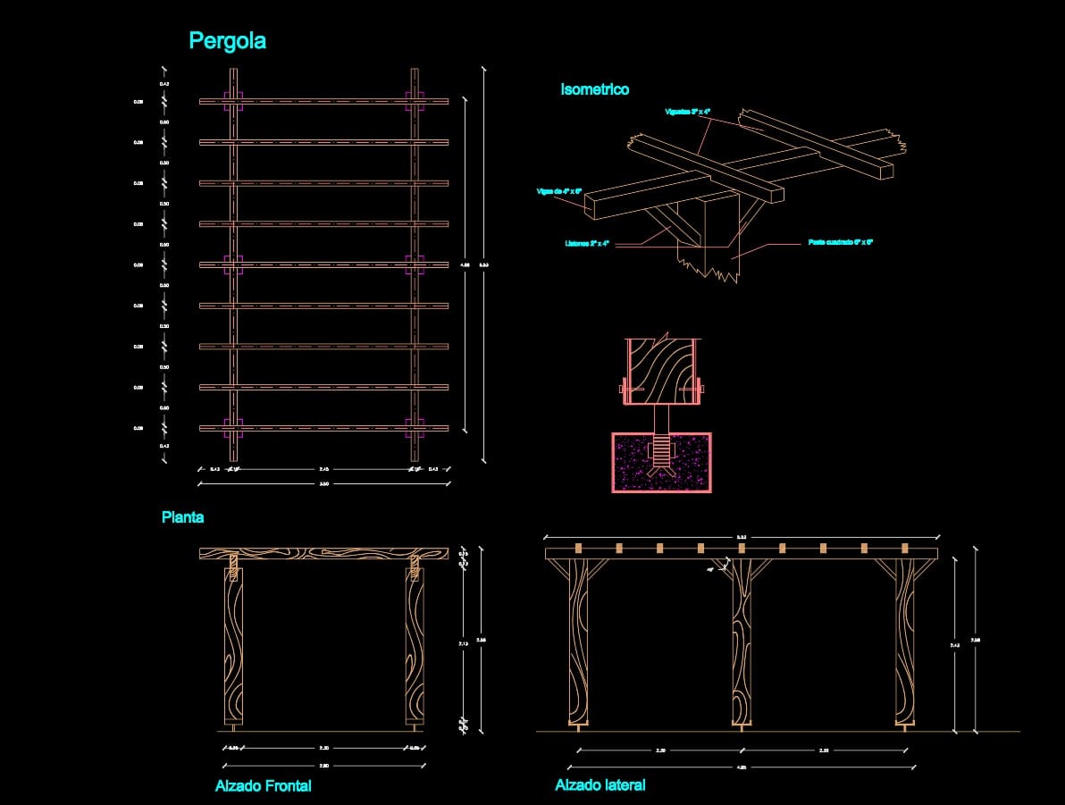 Detalles de Pergola de madera