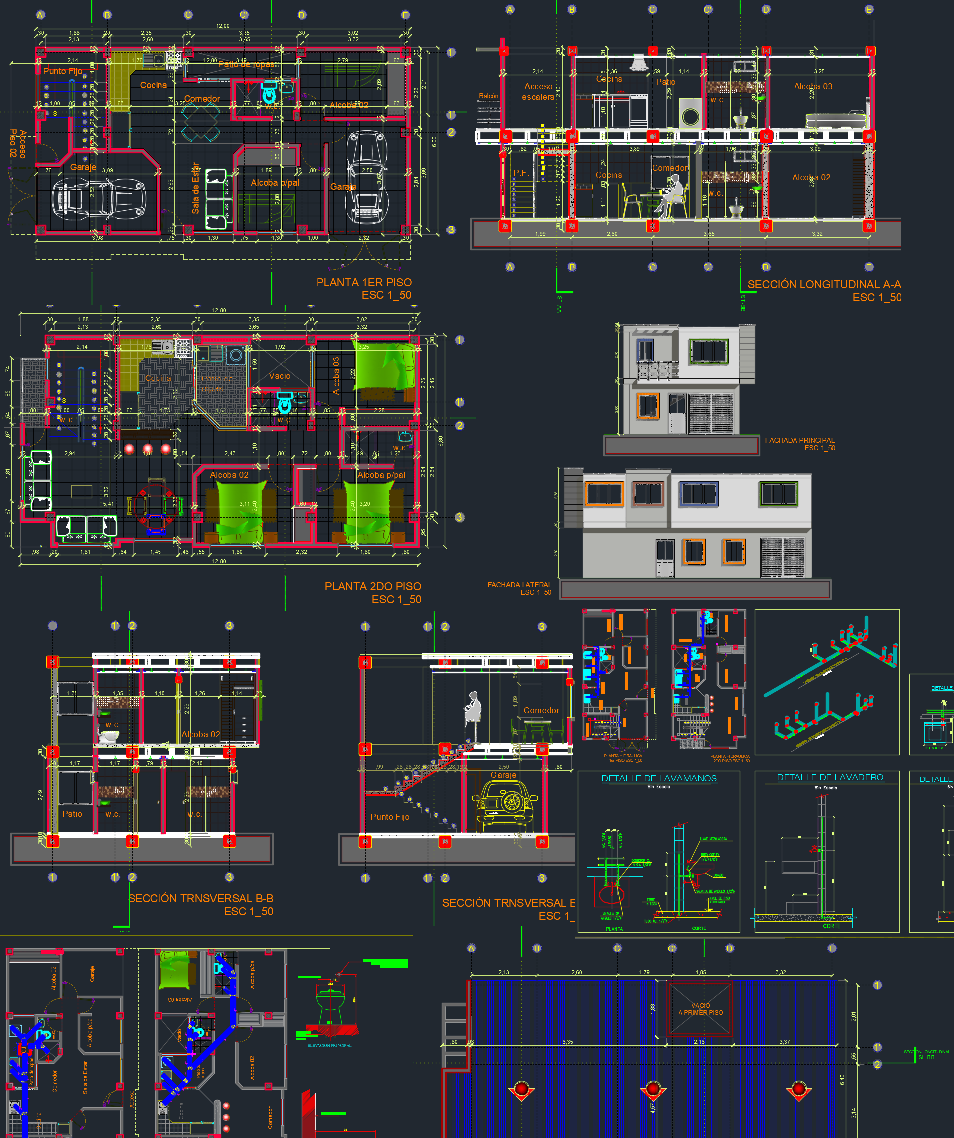 planos de vivienda bifamiliar