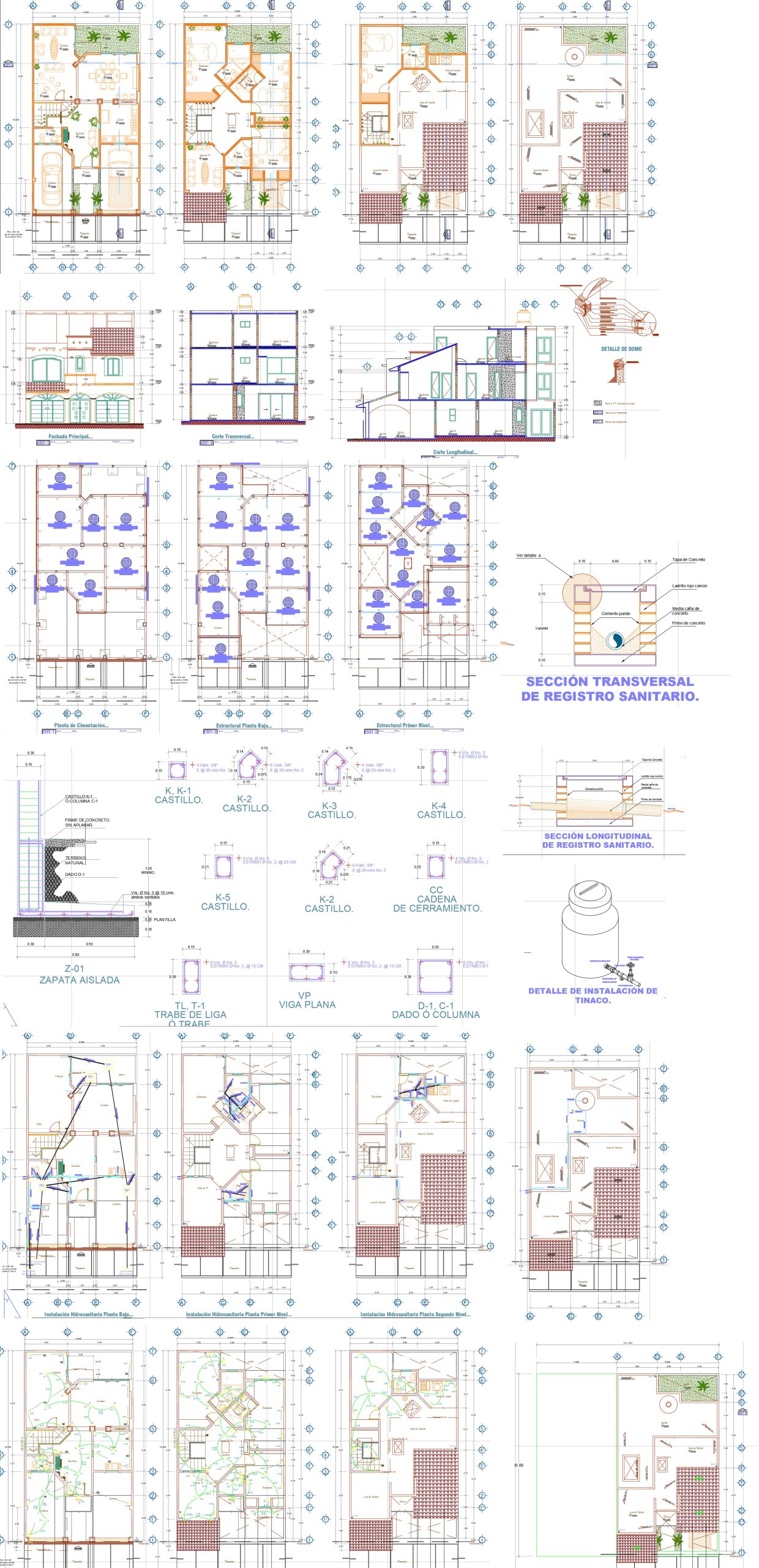 Planos de Casa Habitación de 2 Niveles