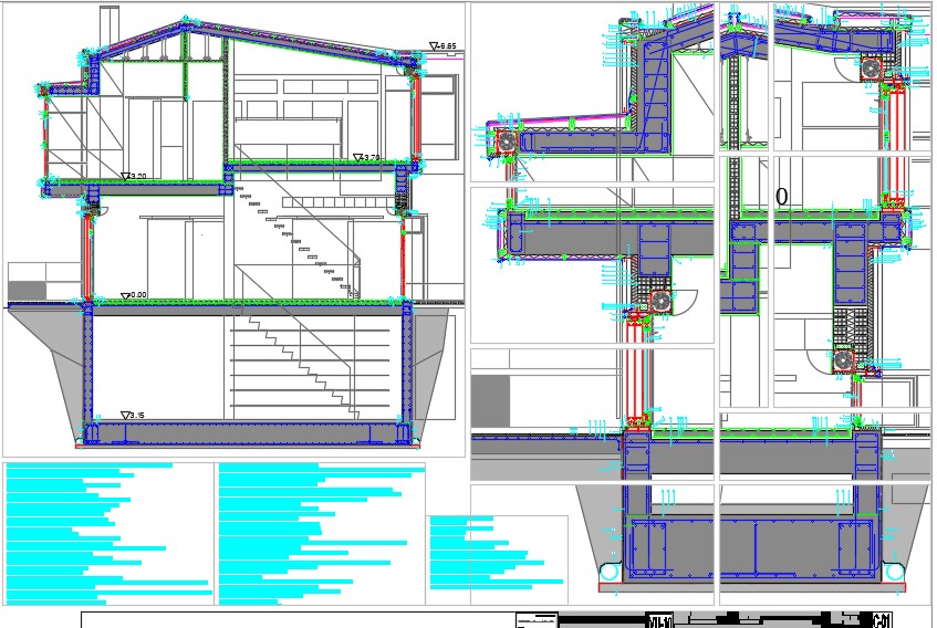 Sección constructiva vivienda unifamiliar