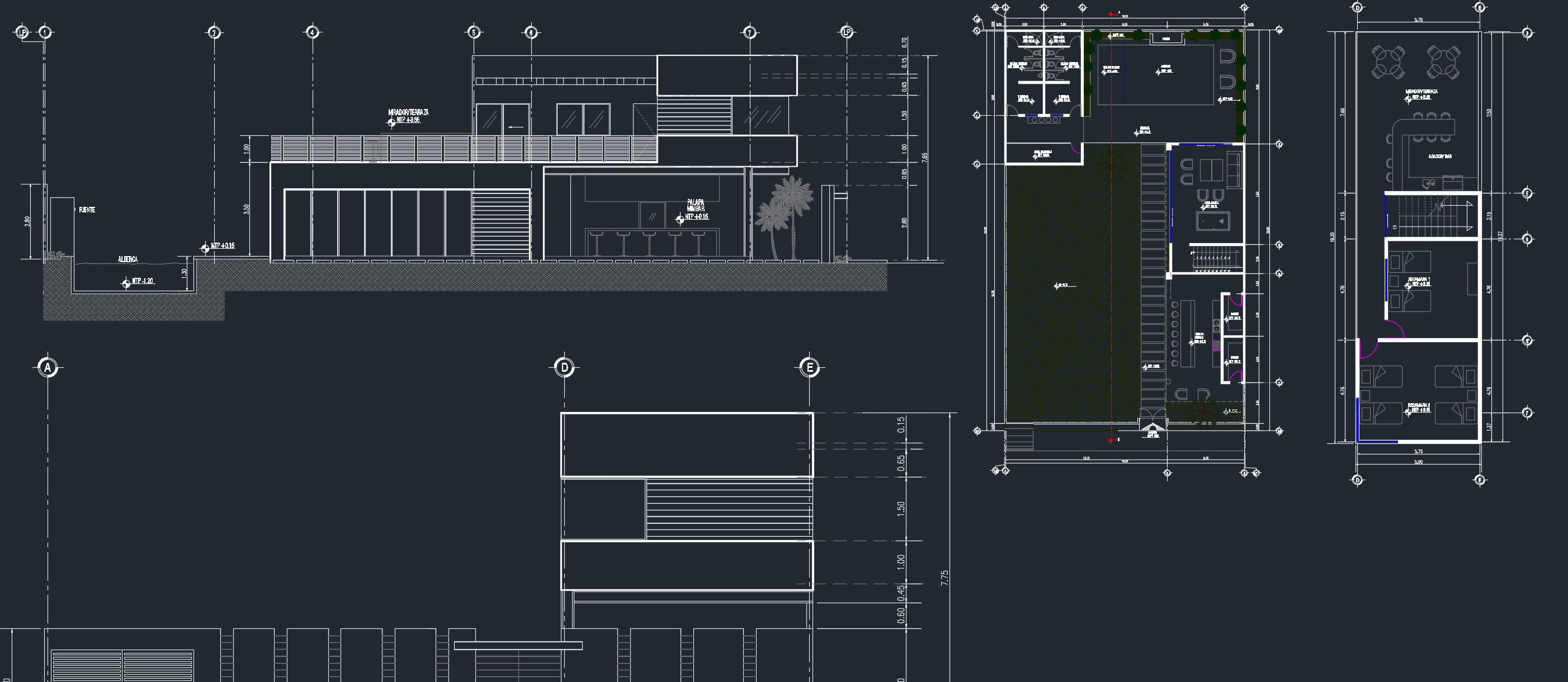 plano arquitectónico de una casa quinta