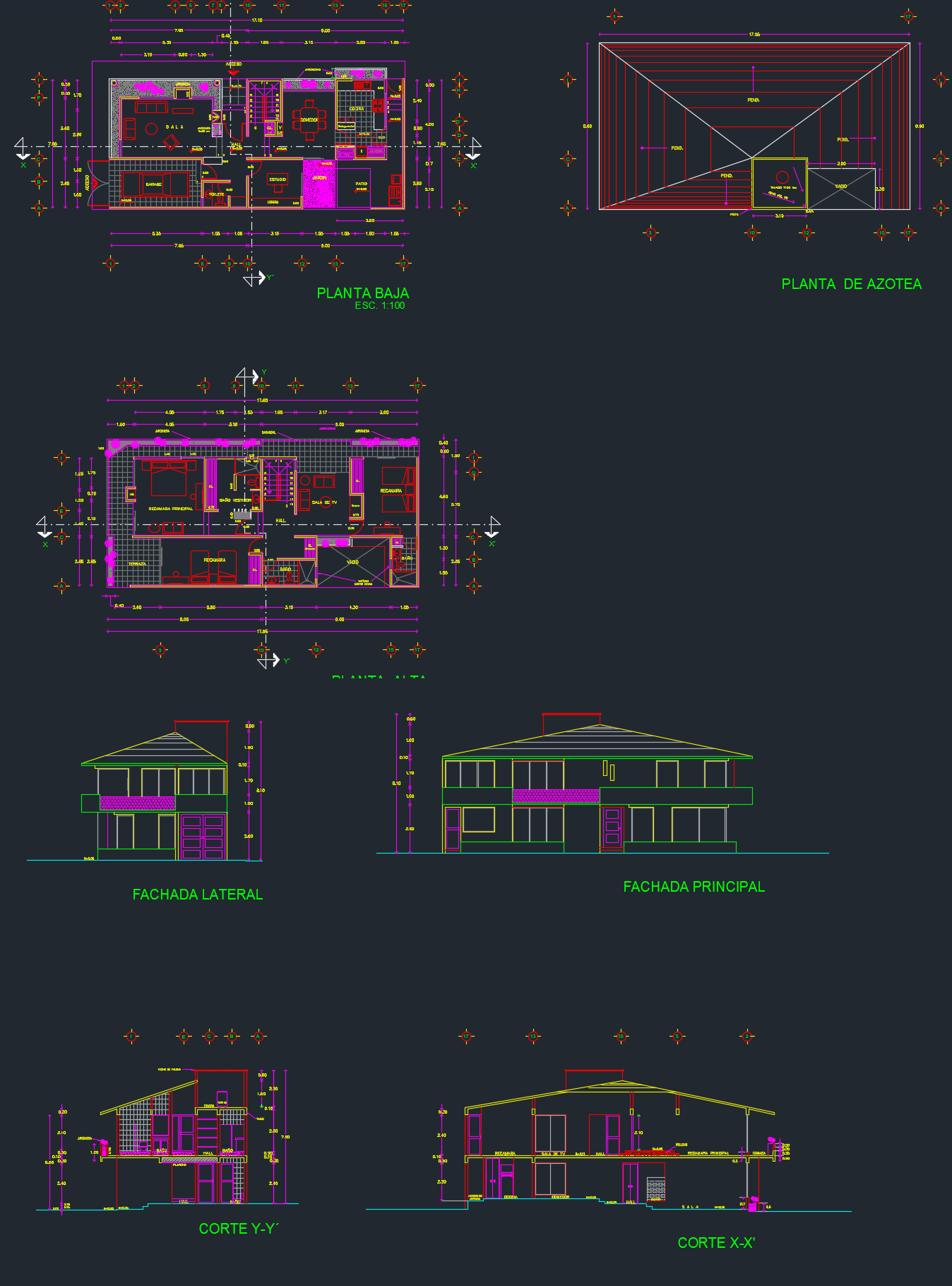 planos arquitectónicos de casa habitación