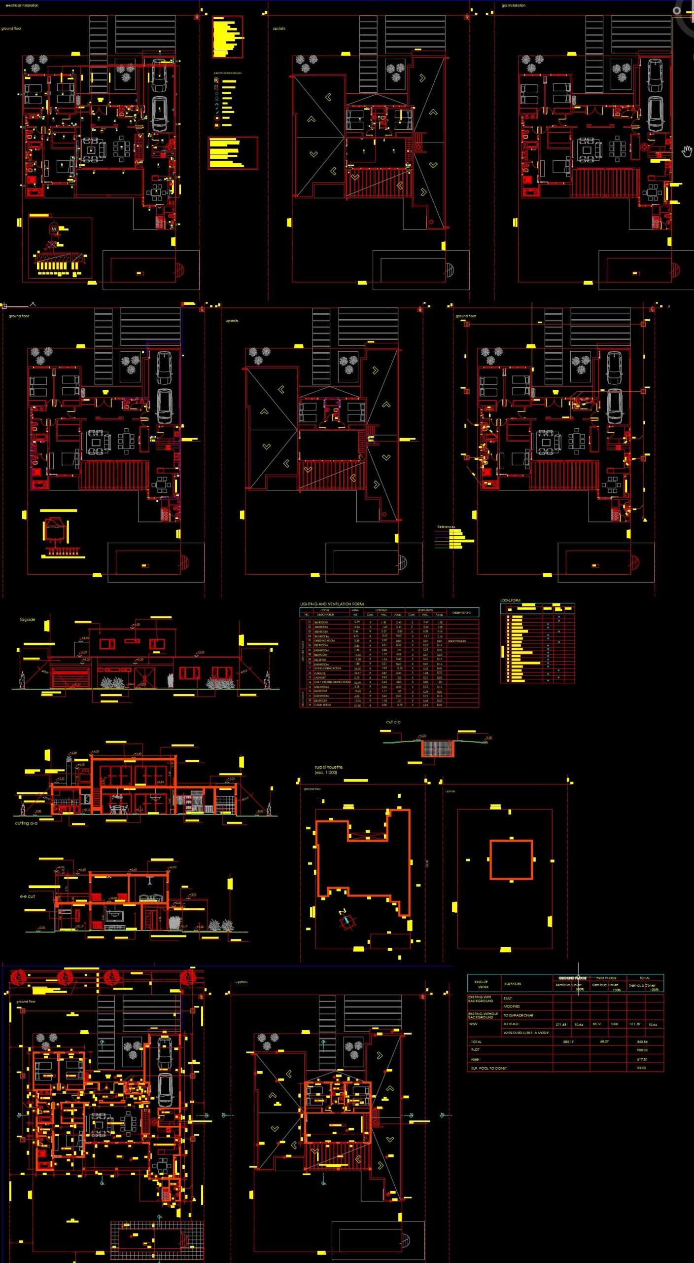 Casa de dos niveles con cinco habitaciones