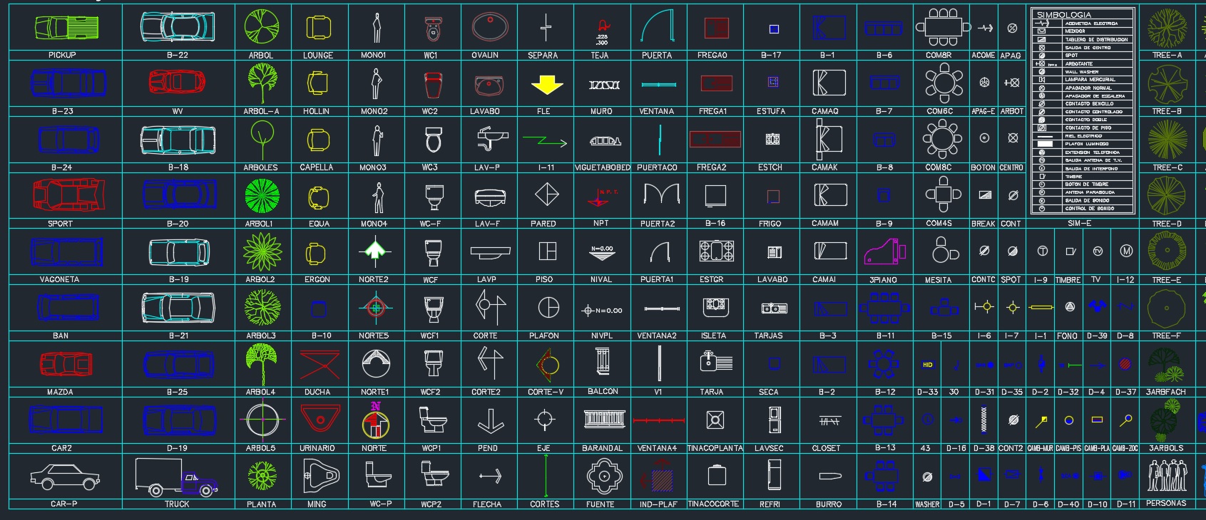 blocos de autocad variados