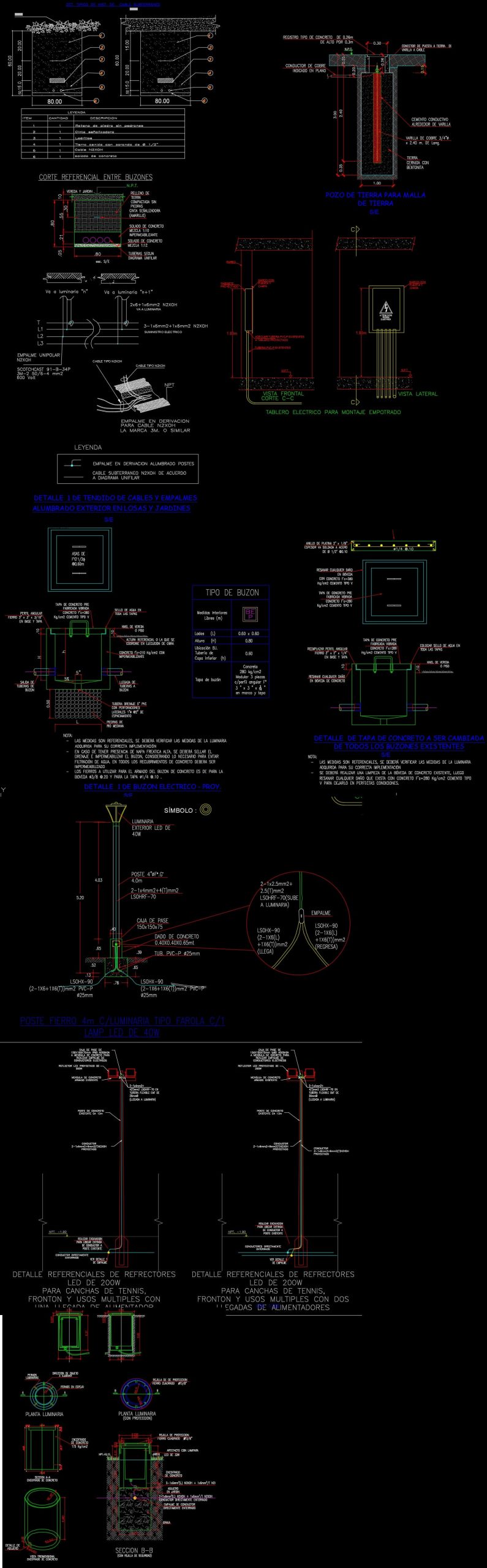 Planos de Luminarias y Polideportivos