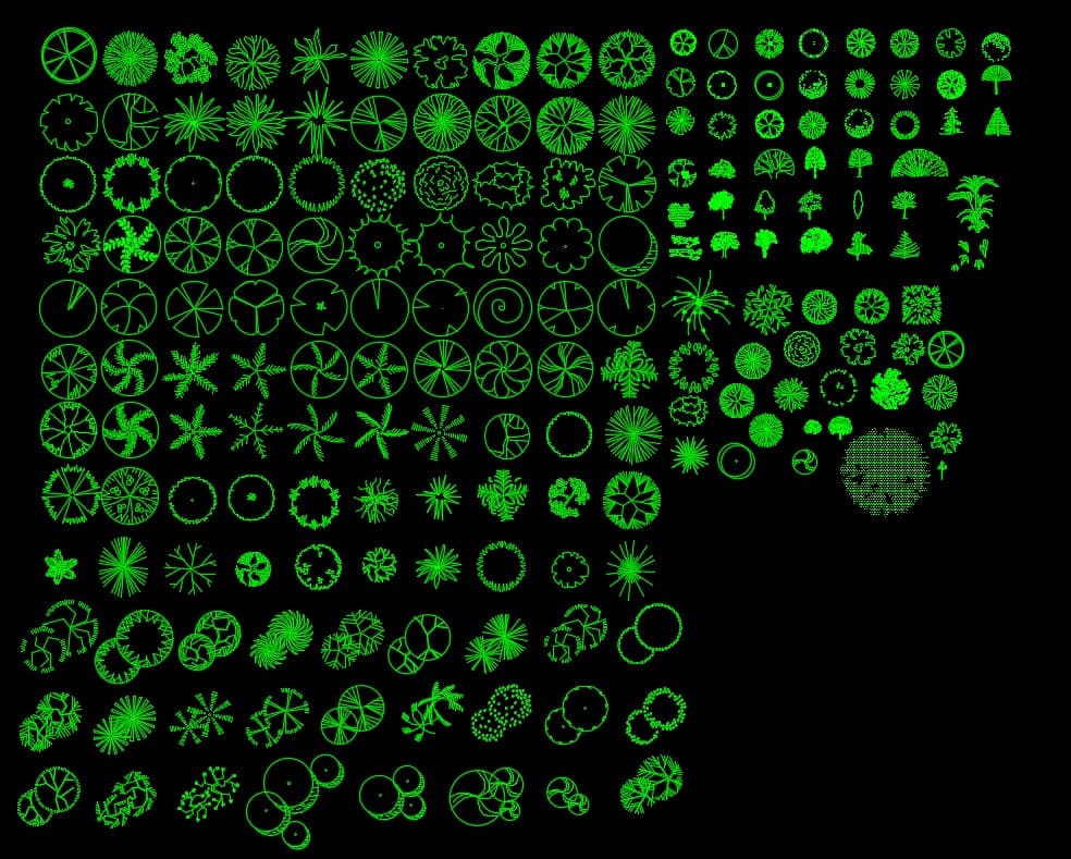 Trees In Plan DWG In DWG (9.25 MB) | CAD library