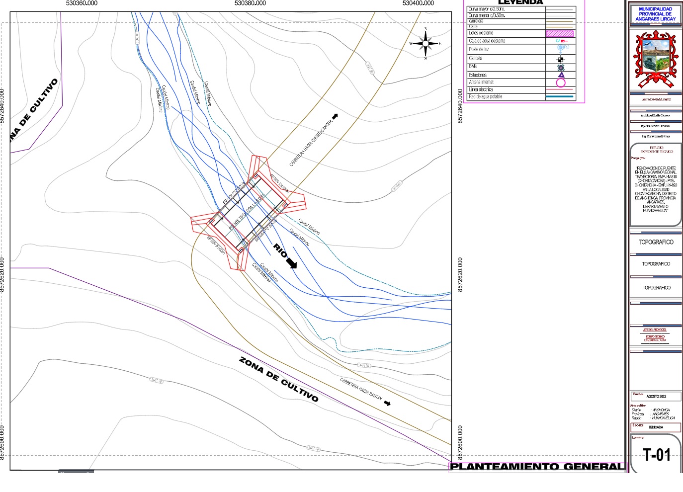 Plano de un puente de hormigon