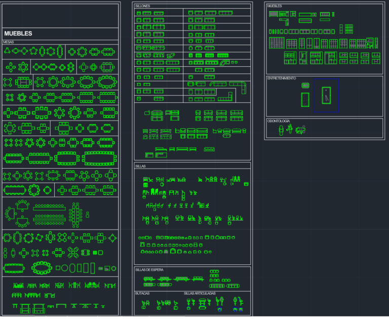 Conjunto de Muebles en AutoCAD