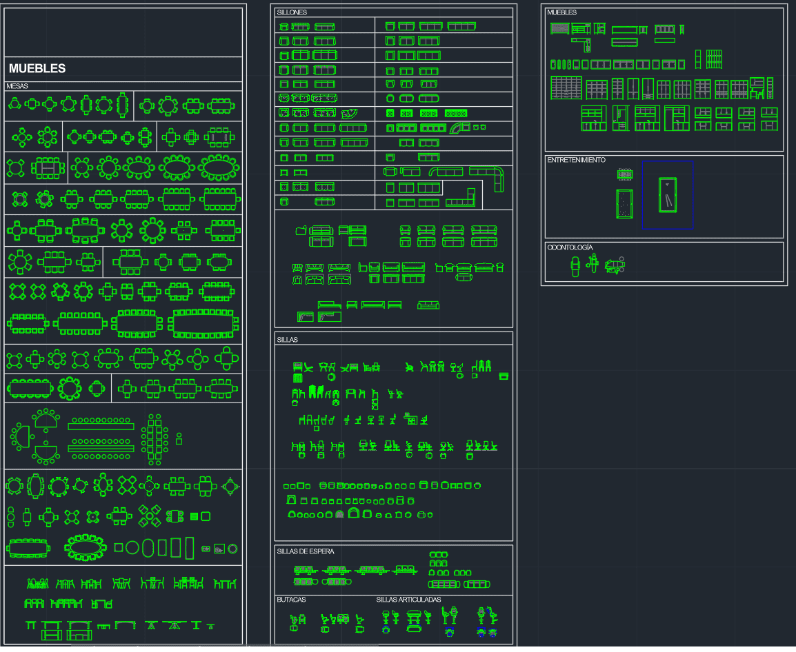 Conjunto de Muebles en AutoCAD