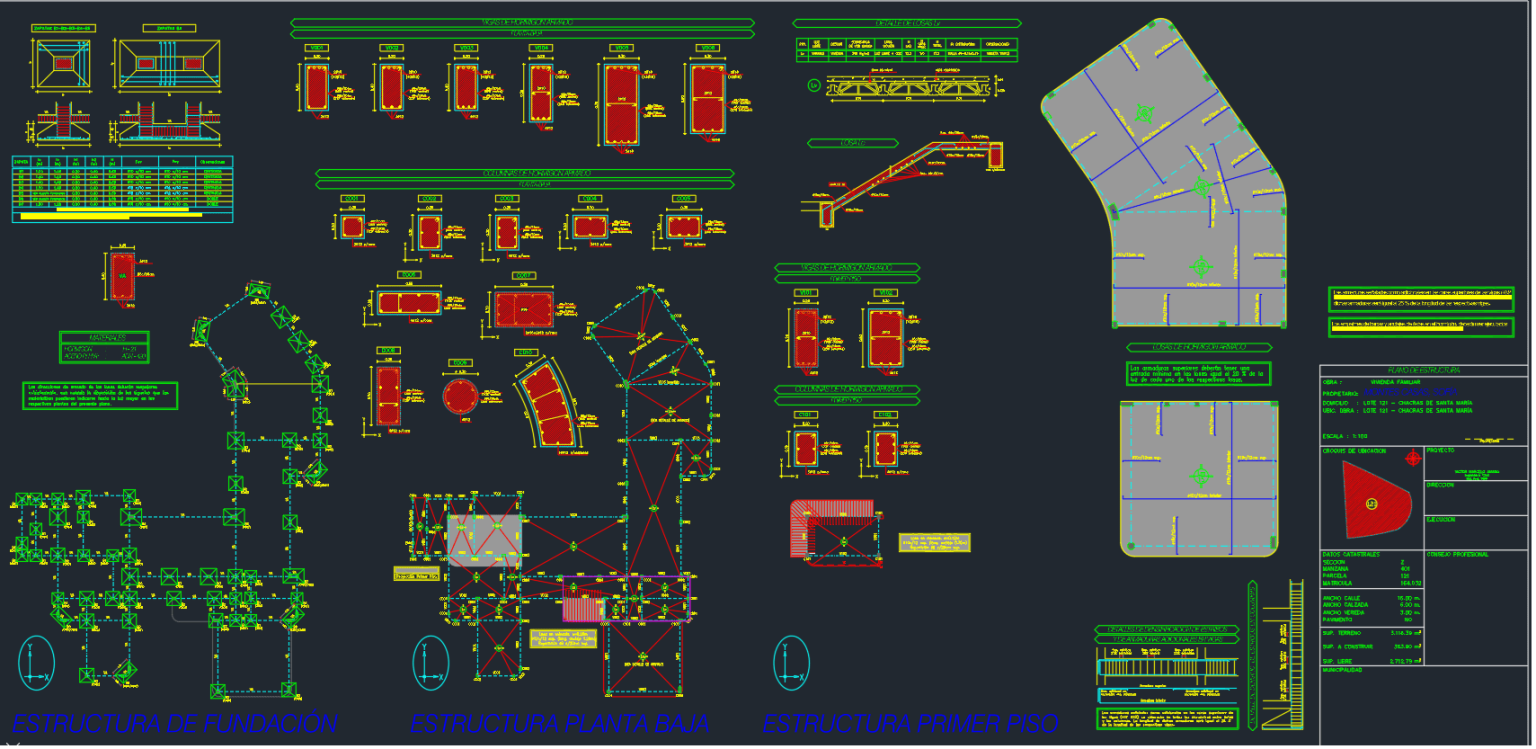 Pianta Strutturale Di Una Casa Di 255 Mt2 In DWG (999.39 KB) | Libreria CAD