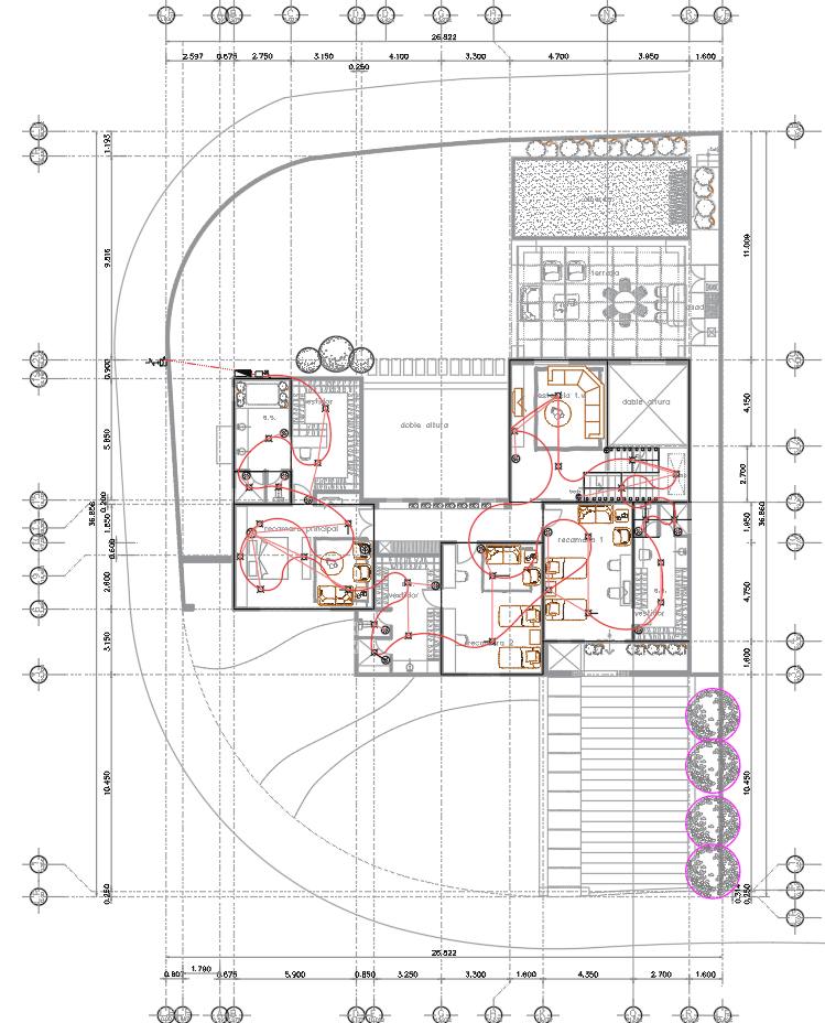 Plano de Instalación Eléctrica de Vivienda Unifamiliar