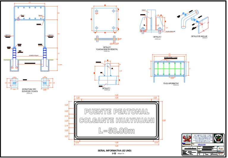 Señalización e Información para Puente Peatonal