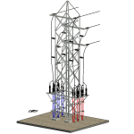 Torre de Alta Tensión con Aisladores