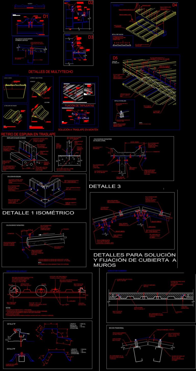 Detalles de Anclaje para Cubiertas de Multypanel