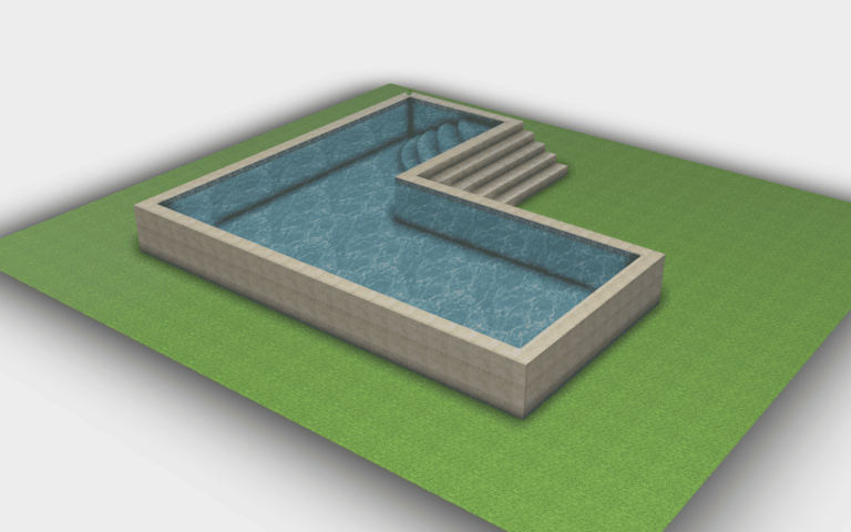 Modelo de Piscina Rectangular con Escaleras