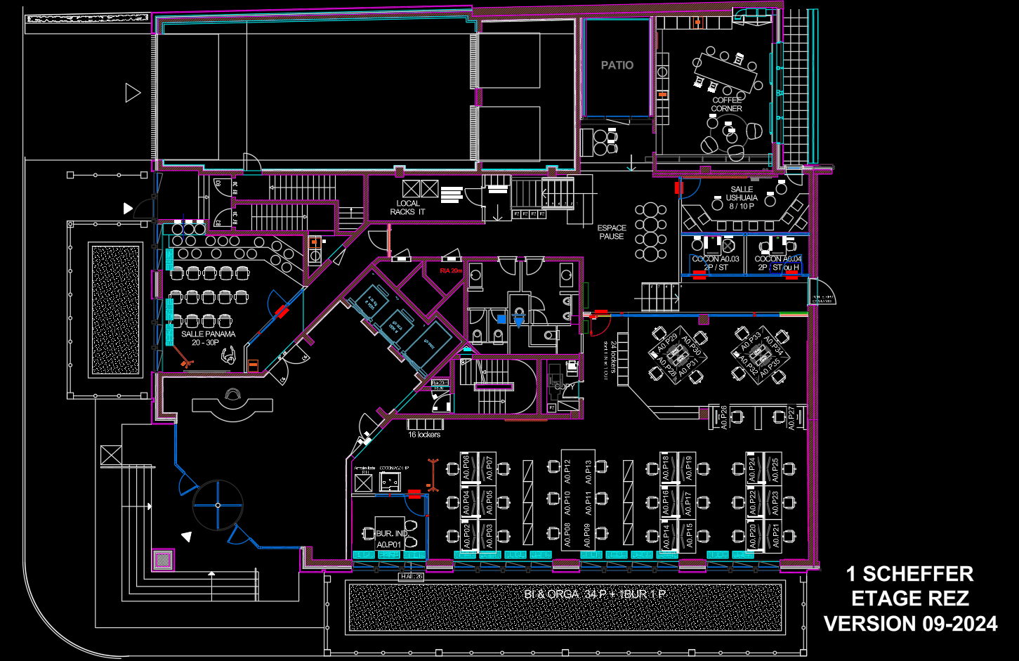 Plano de Oficina Moderna con Salas de Reuniones