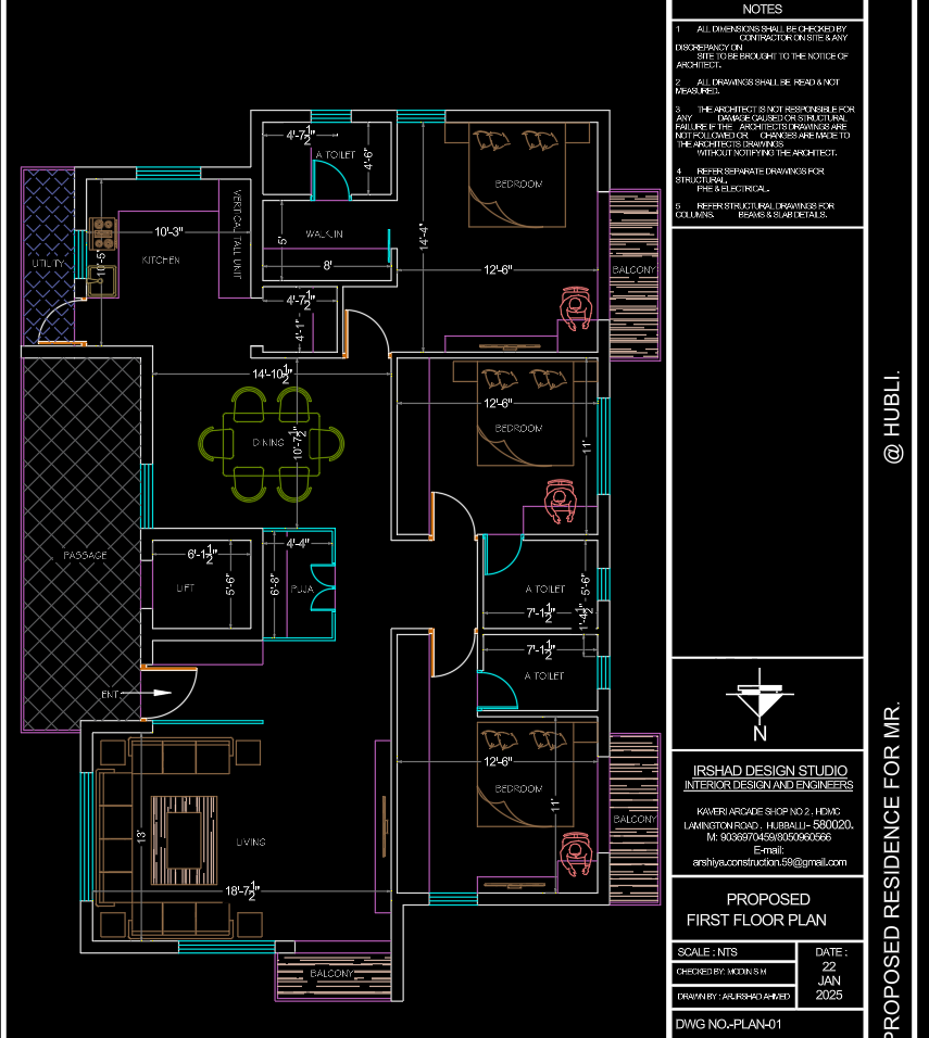 Plano de Residencia Unifamiliar Moderna