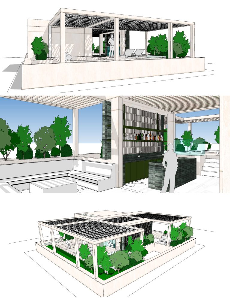 Rooftop residencial con bar