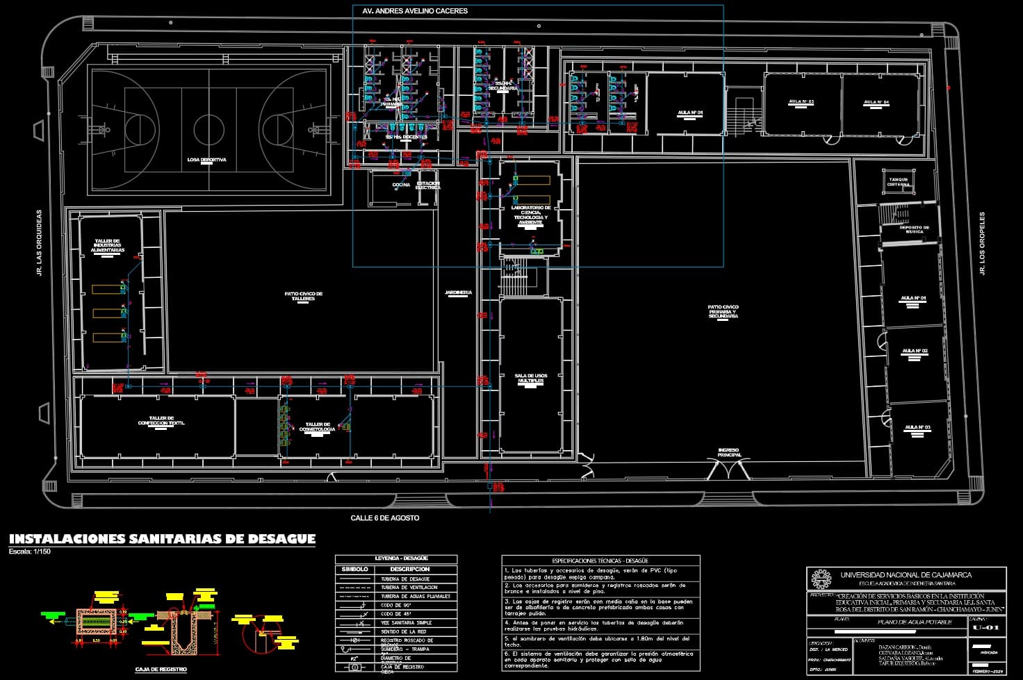 Sanitary Drainage Facilities Plan for Educational Center