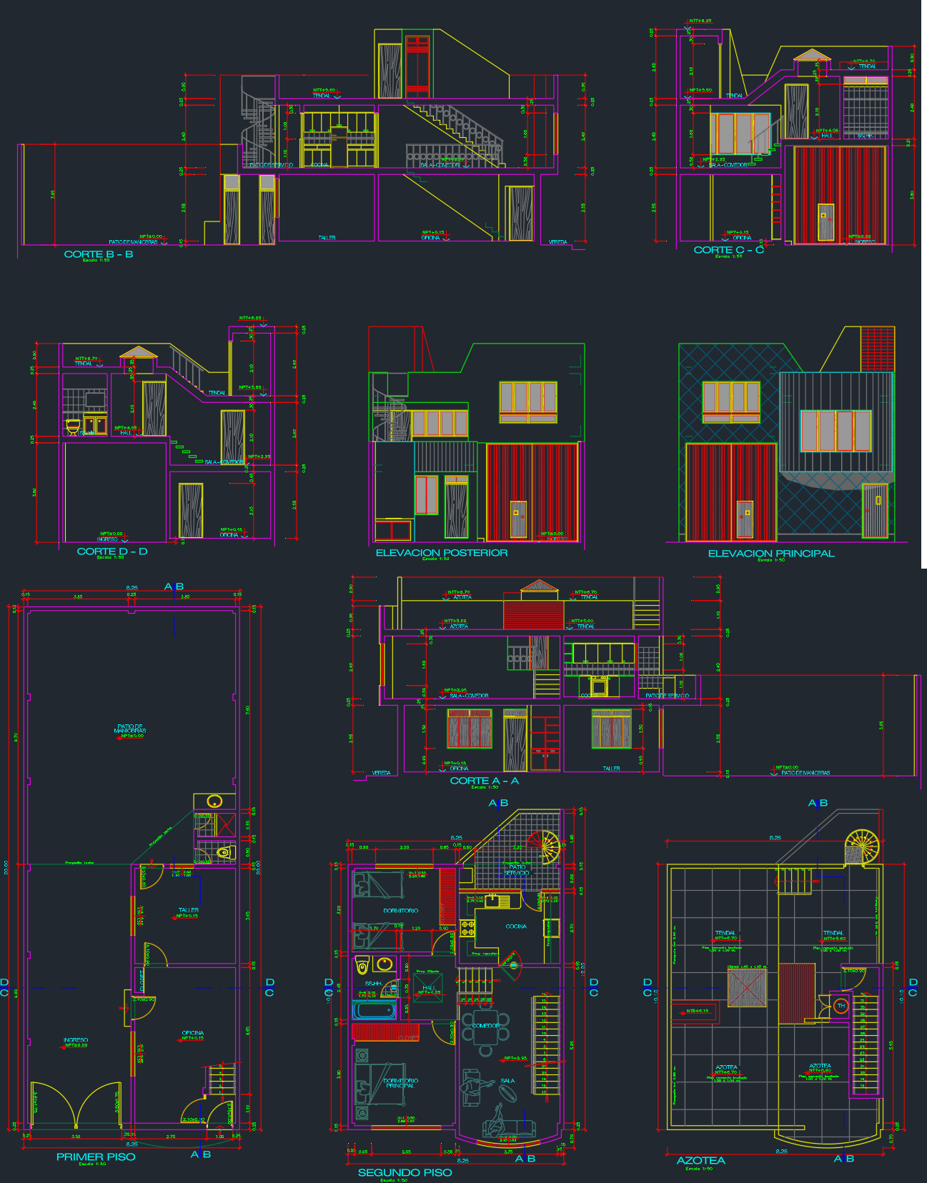 Plano Arquitectónico de Vivienda Unifamiliar