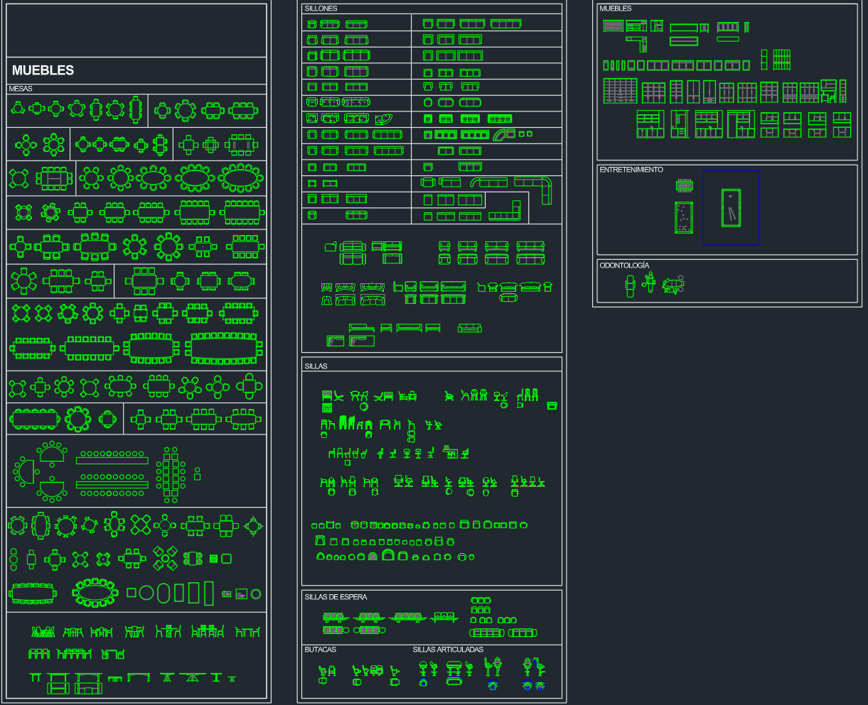 Conjunto de Muebles en AutoCAD
