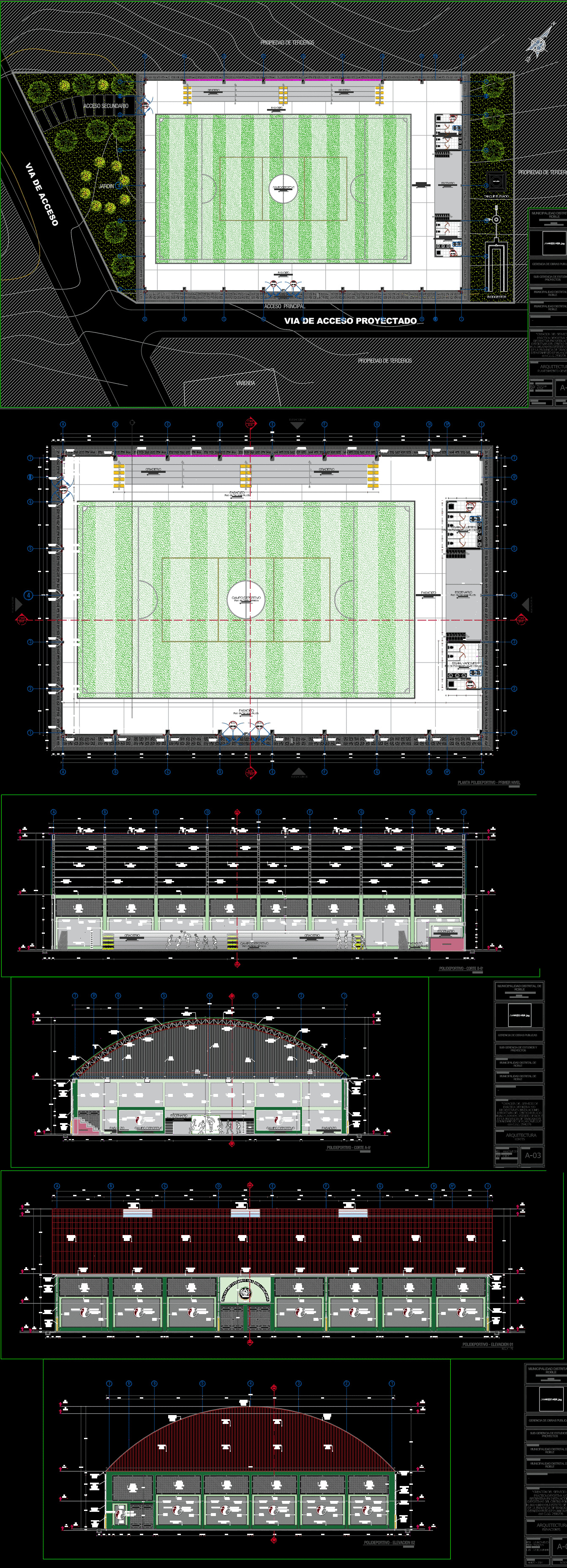 Plano Arquitectónico de Polideportivo