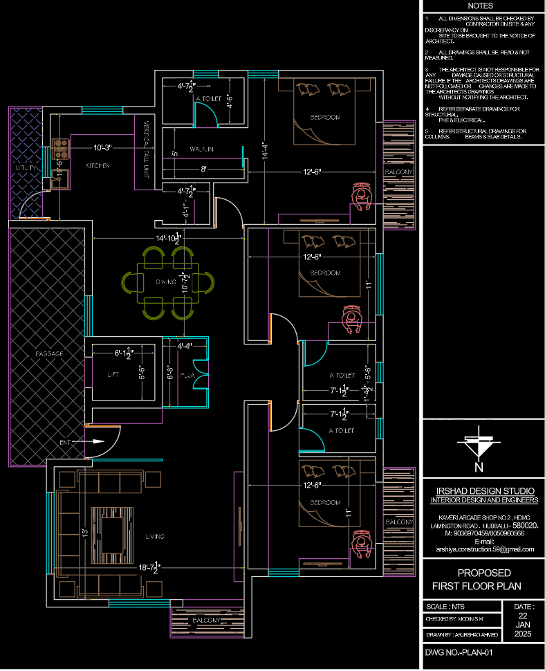 Plano de Residencia Unifamiliar Moderna
