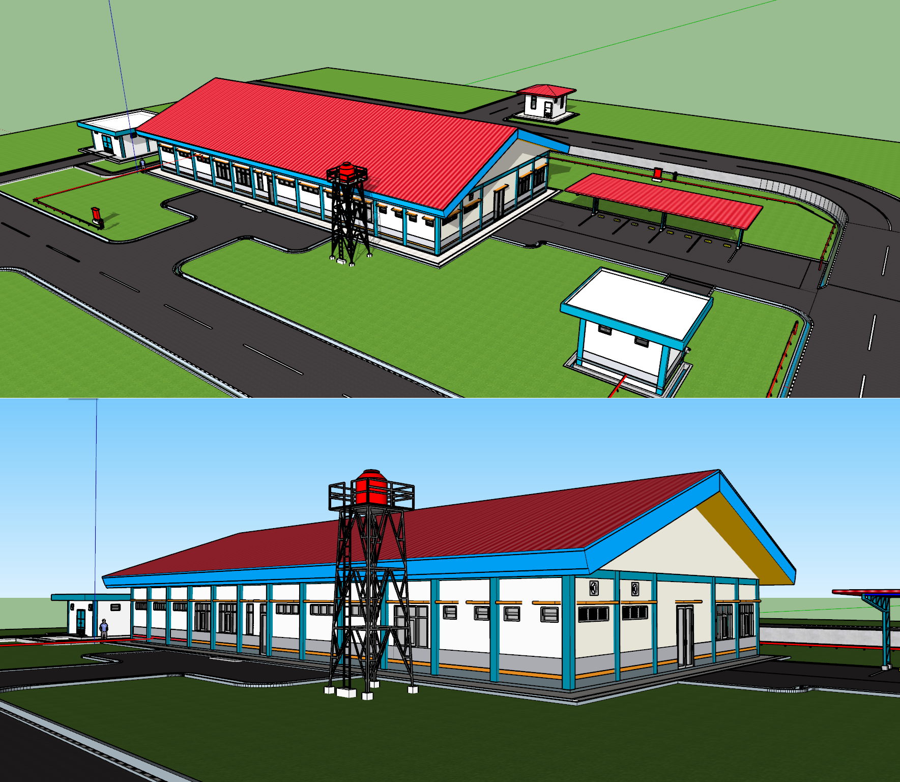 Centro Comunitario Moderno en 3D