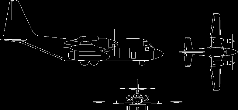 Flugzeugansichten in 2D