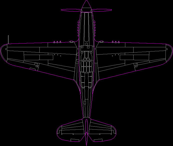 Aircraft - curtiss p40 2d blueprint