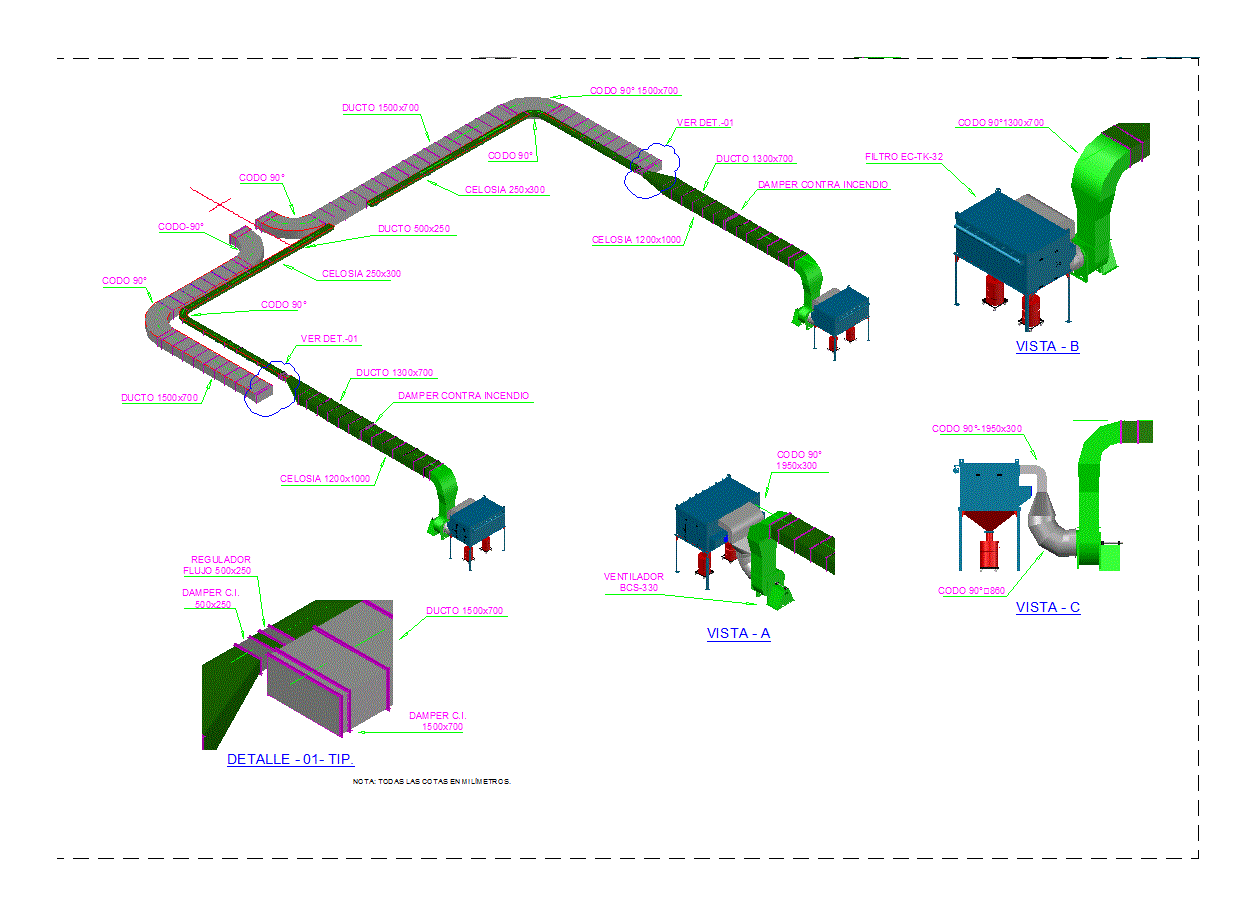 Ductos presurizacion 3d