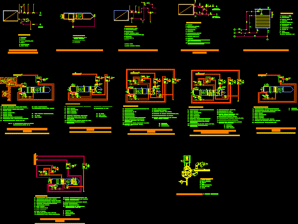 Detalles de conexiones y diagramas de equipos de aire acondicionado