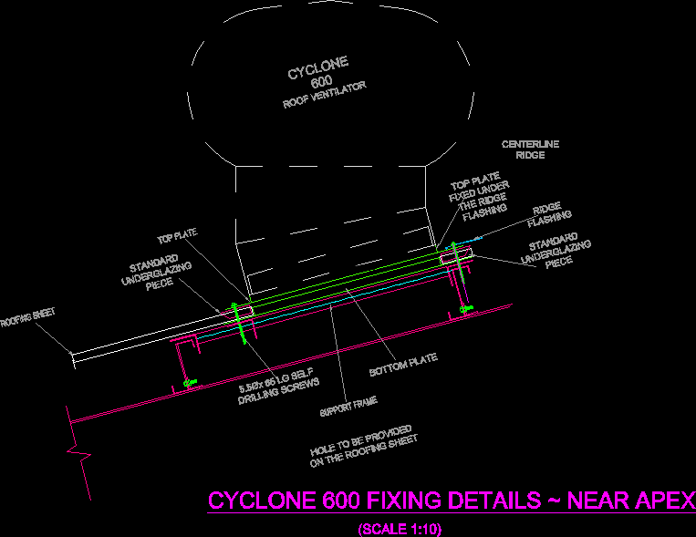 Cyclone ventilador de techo que se fijan detalles