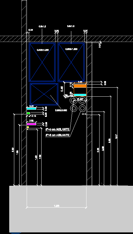 Seccion pasillo tecnico