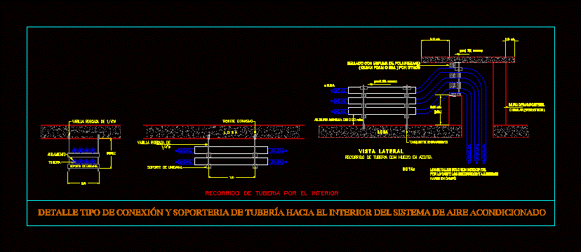 Conexion y soporte de tuberia aire acondicionado