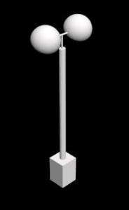 poste de luz ornamental tipo esfera 3d