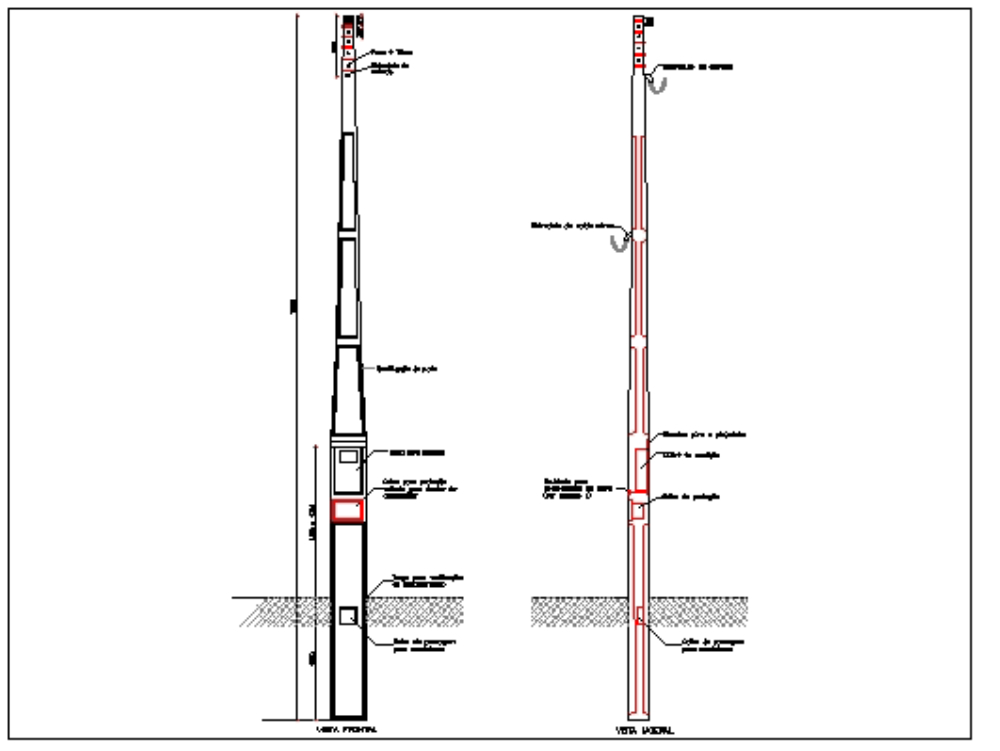Concrete pole with low voltage measurement