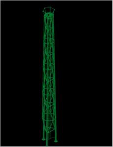 Torre tripoidal 3d 25 metros de iluminação pública