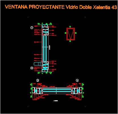 Ventana de aluminio proyectante