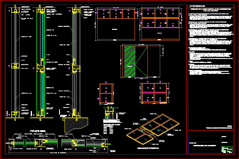 Canceleria de aluminio; tipo corrediza